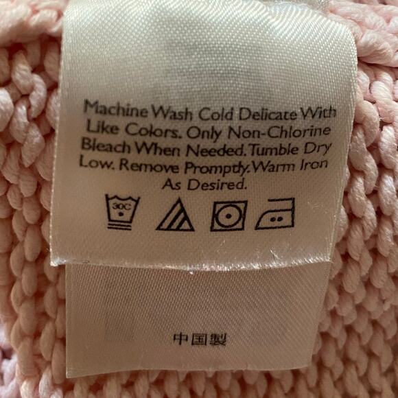 Eddie Bauer Light Pink Cotton Blend Long Sleeve Sweater Sz M - Picture 7 of 7